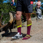 Injinji - 【injinji】Trail野跑避震吸排五趾高筒襪 (沙漠紅) - NAA3508 | 厚底防震 運動員推薦 吸濕排汗 五趾襪 高筒襪