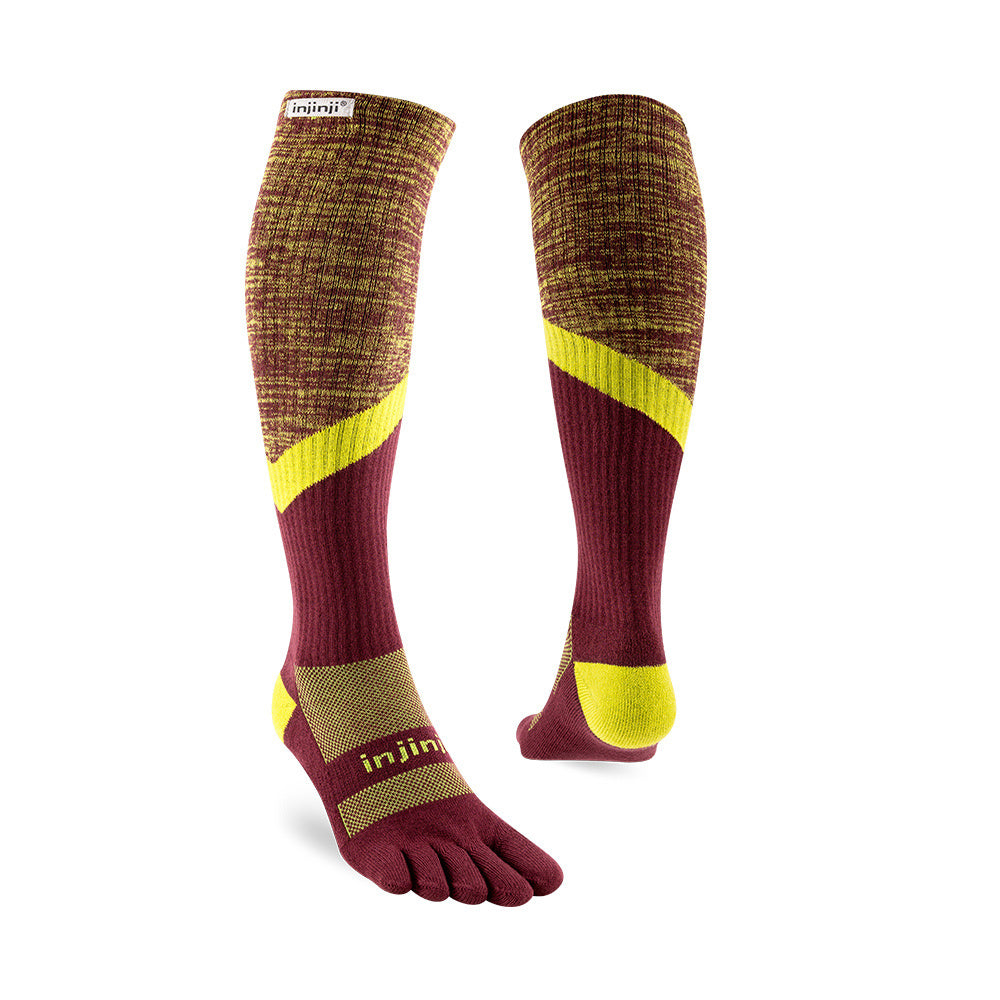Injinji - 【injinji】Trail野跑避震吸排五趾高筒襪 (沙漠紅) - NAA3508 | 厚底防震 運動員推薦 吸濕排汗 五趾襪 高筒襪