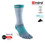 Injinji - 【injinji】女 Trail野跑避震吸排五趾中筒襪FX (水藍) - WAA3951 | 吸濕排汗 厚底防震 防腳底水泡 推薦女襪