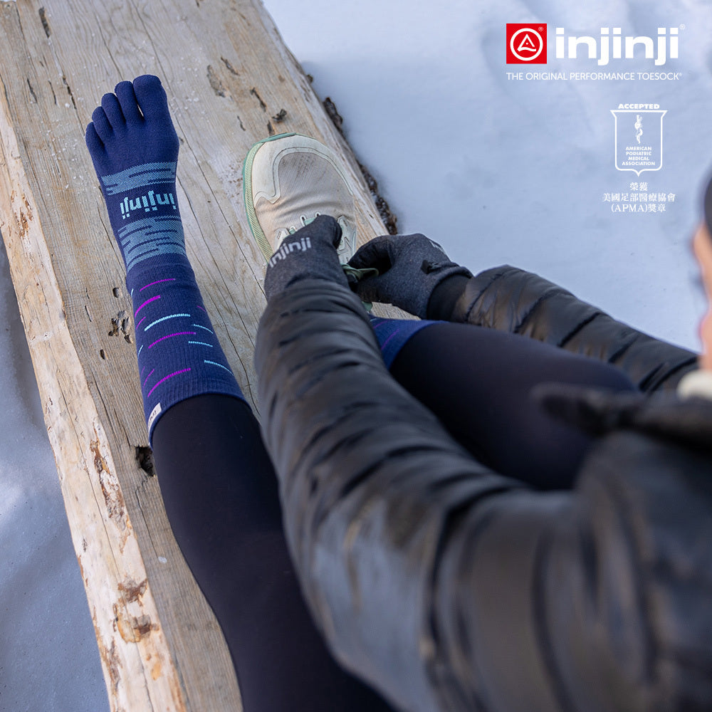Injinji - 【injinji】SNOW THERMOLITE保暖五趾中筒襪(暮藍) - NAA0857 | COOLMAX 保暖襪 吸濕排汗 五趾襪 中筒襪