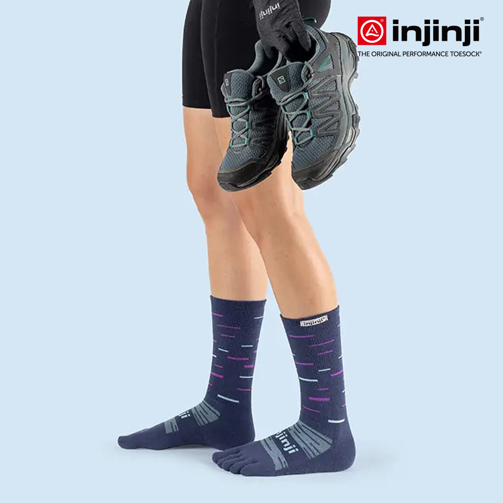 Injinji - 【injinji】SNOW THERMOLITE保暖五趾中筒襪(暮藍) - NAA0857 | COOLMAX 保暖襪 吸濕排汗 五趾襪 中筒襪