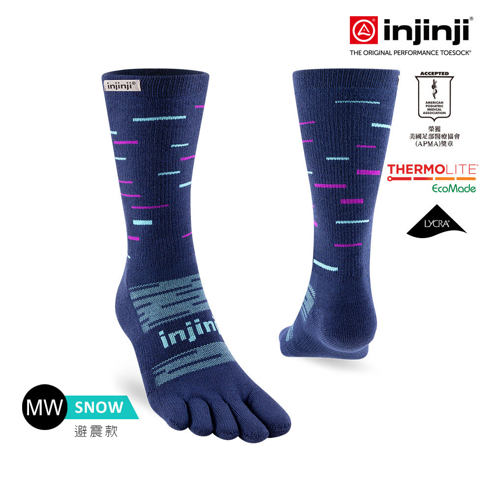 Injinji - 【injinji】SNOW THERMOLITE保暖五趾中筒襪(暮藍) - NAA0857 | COOLMAX 保暖襪 吸濕排汗 五趾襪 中筒襪
