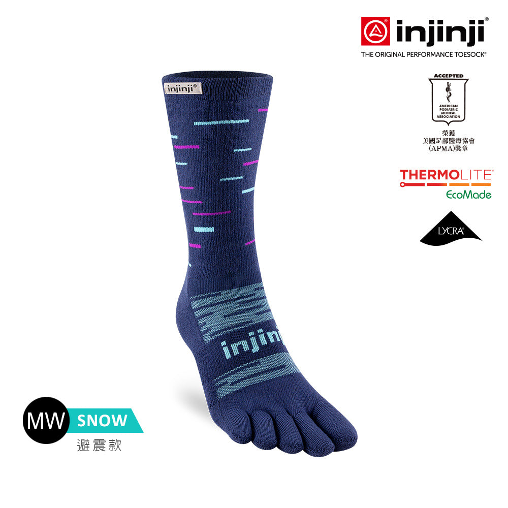 Injinji - 【injinji】SNOW THERMOLITE保暖五趾中筒襪(暮藍) - NAA0857 | COOLMAX 保暖襪 吸濕排汗 五趾襪 中筒襪