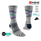 Injinji - 【injinji】Trail野跑避震吸排五趾中筒襪FX (石墨灰) - NAA3792 | 吸濕排汗 厚底防震 防腳底水泡 推薦鐵人襪