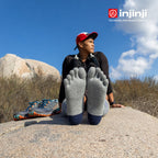 Injinji - 【injinji】Trail野跑避震吸排五趾中筒襪FX (石墨灰) - NAA3792 | 吸濕排汗 厚底防震 防腳底水泡 推薦鐵人襪