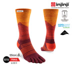 Injinji - 【injinji】女 Trail野跑避震吸排五趾中筒襪FX (夕陽) - WAA3916 | 吸濕排汗 厚底防震 防腳底水泡 推薦女襪